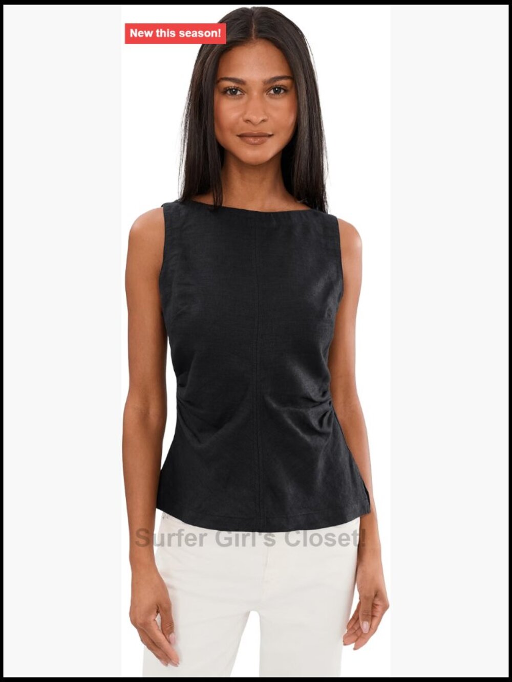 Madewell Linen Boatneck Sleeveless Tank Top